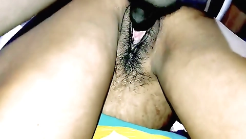 Hairy Indian girl 1st time showing her hairy pussy