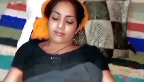 A sexy brunette with small tits and a nice ass is getting fucked