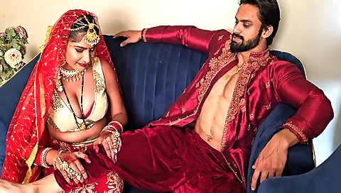 Indian slut with a big ass is licking and riding a dick