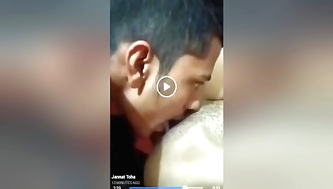 Indian girl trying her best to fill every hole in her body