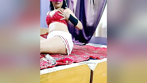 Sexy brunette nurse has naked body in solo sex vid