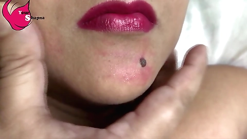 Red lip video of a small indian chick in her panties