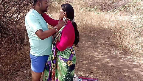 Indian amateur hottie in a breast muff riding a dick outdoors