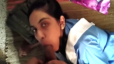Indian stepsister gets off on her first school day