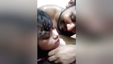 Indian chick fucks her boyfriend with a homemade video