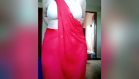 Indian solo female masturbating in bed in a bedsheet