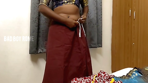 Blonde with white blouse walks on her feet and gets off