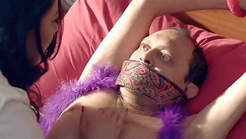 Hot brunette sex toy doctor with a fetish and blowjob