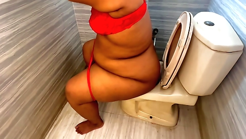 Indian girl in white blouse touches her pussy in shower