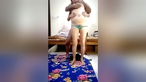 Indian milf enjoys a threesome with her stepbrother