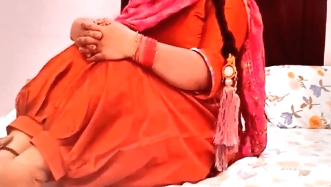 Indian milf in red lingerie gets fucked by stepsister-in-law