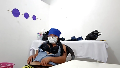 Busty indian nurse fucks in bed in amateur hd video