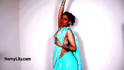 Indian babe masturbating in front of a huge white man