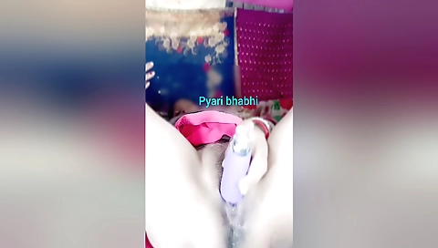 Indian girl with a beautiful face and a hairy pussy