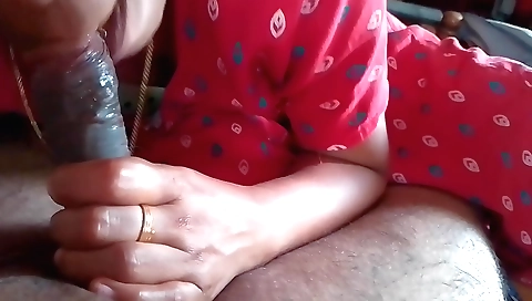 Indian girl eats cum hole of her husbands long cock