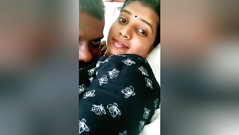 Indian brunette wife has fun with her hubby in the bedroom
