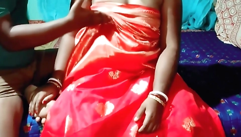 Indian big tits amateur woman is giving a blowjob to a man