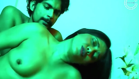 Indian brunette massage with her long hair and ass