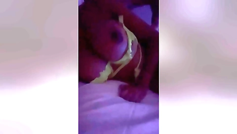 Big-tittied brunette with big boobs has sex on webcams