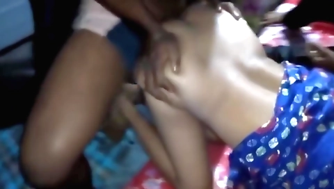 Indian amateur brunette girl sharing with her friend