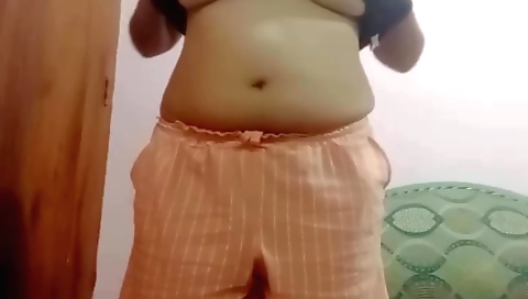Busty brunette teen girl masturbates with her hands 01
