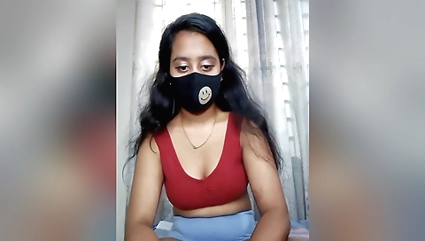Solo female in a sexy brunette bikini and shorts video