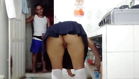 Indian girl fucked her neighbor in her school uniform