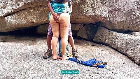 Indian couple having a hot outdoor sex in the open air